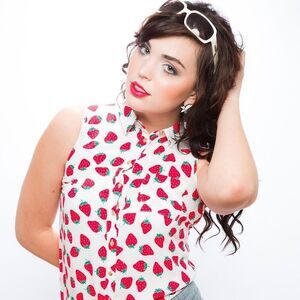 Forever 21 Strawberry Print Sleeveless Top - Red and White